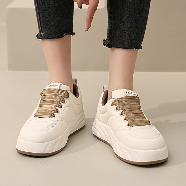 Women's Casual Thick-Soled Height-Enhancing Flat Sneakers