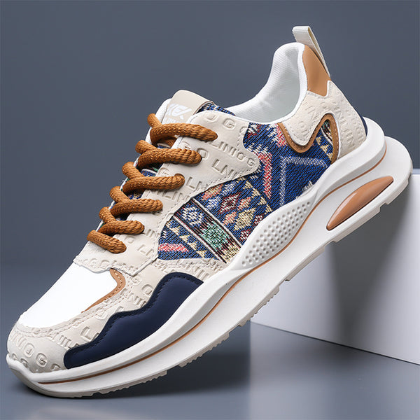 Men's Sports Canvas Breathable Lightweight Floral Pattern Dad Shoes Sneakers