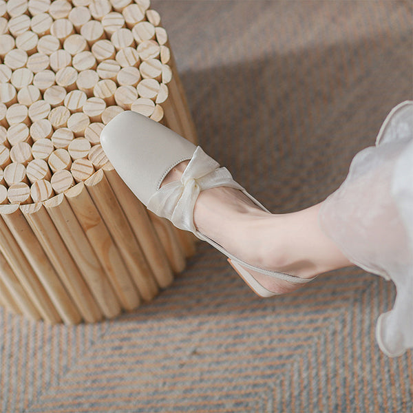 Women's Summer Elegant Style Single Strap Thick Heel Closed Toe Sandals