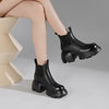 Women's Trendy Versatile Cowhide Comfortable Wear-Resistant High-Heeled Chelsea Boots