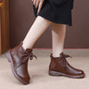 Women's Minimalist Cowhide Leather Mid-Heel Breathable Non-Slip Boots