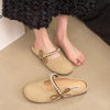 Women's Summer Casual French Pearl Bow Flat Closed Toe Slippers