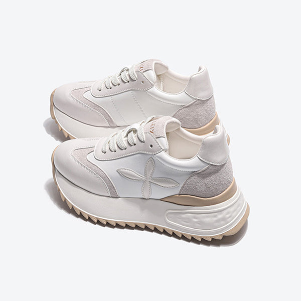 Women's Versatile Simple Height-Enhancing Breathable Wear-Resistant Sneakers