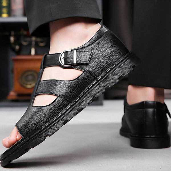 Men's Summer Leather Beach Breathable Non-Slip Versatile Sandals