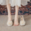 Women's Summer Elegant Style Flower Closed Toe Thick Heel Sandals