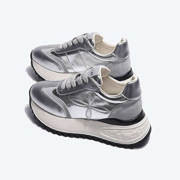 Women's Versatile Simple Height-Enhancing Breathable Wear-Resistant Sneakers