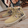 Men's Casual Leather Color Matching Low Boots