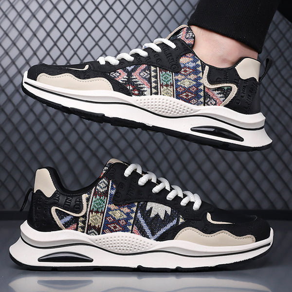 Men's Sports Canvas Breathable Lightweight Floral Pattern Dad Shoes Sneakers