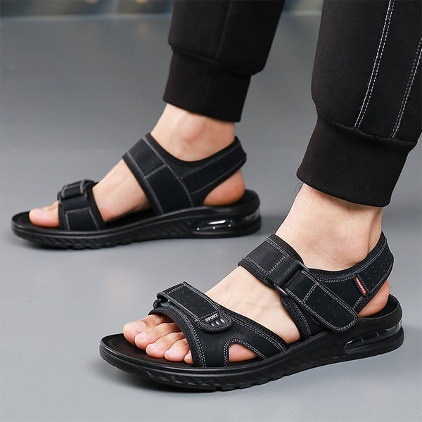 Men's Summer Casual Leather Lightweight Breathable Non-slip Sandals