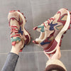 Women's Trendy Street Style All-match Striped Color Matching Sneakers