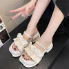 Women's Summer Casual Style Ruffled Round Toe Thick-soled Slippers