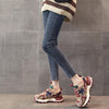 Women's Trendy Street Style All-match Striped Color Matching Sneakers