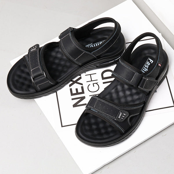 Men's Summer Casual Leather Lightweight Breathable Non-slip Sandals
