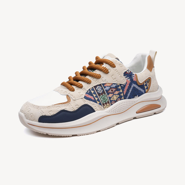 Men's Sports Canvas Breathable Lightweight Floral Pattern Dad Shoes Sneakers