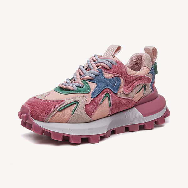 Women's Trendy Street Style All-match Striped Color Matching Sneakers